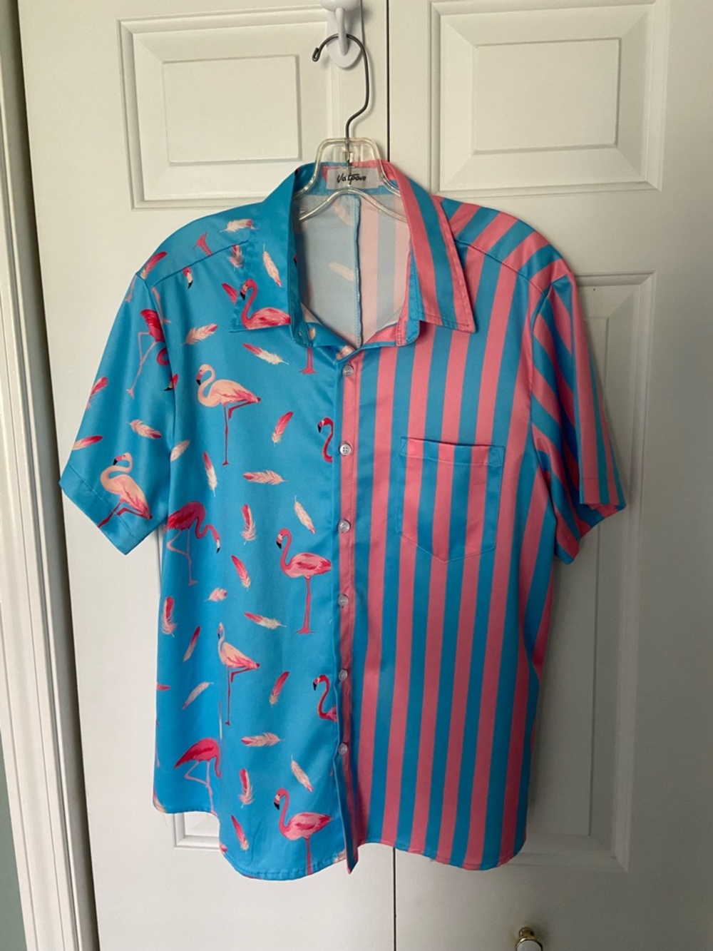vatpave men’s pink flamingo polo shirt
